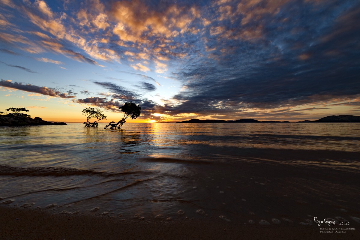 Bubbles of Gold on Sunset Beach 